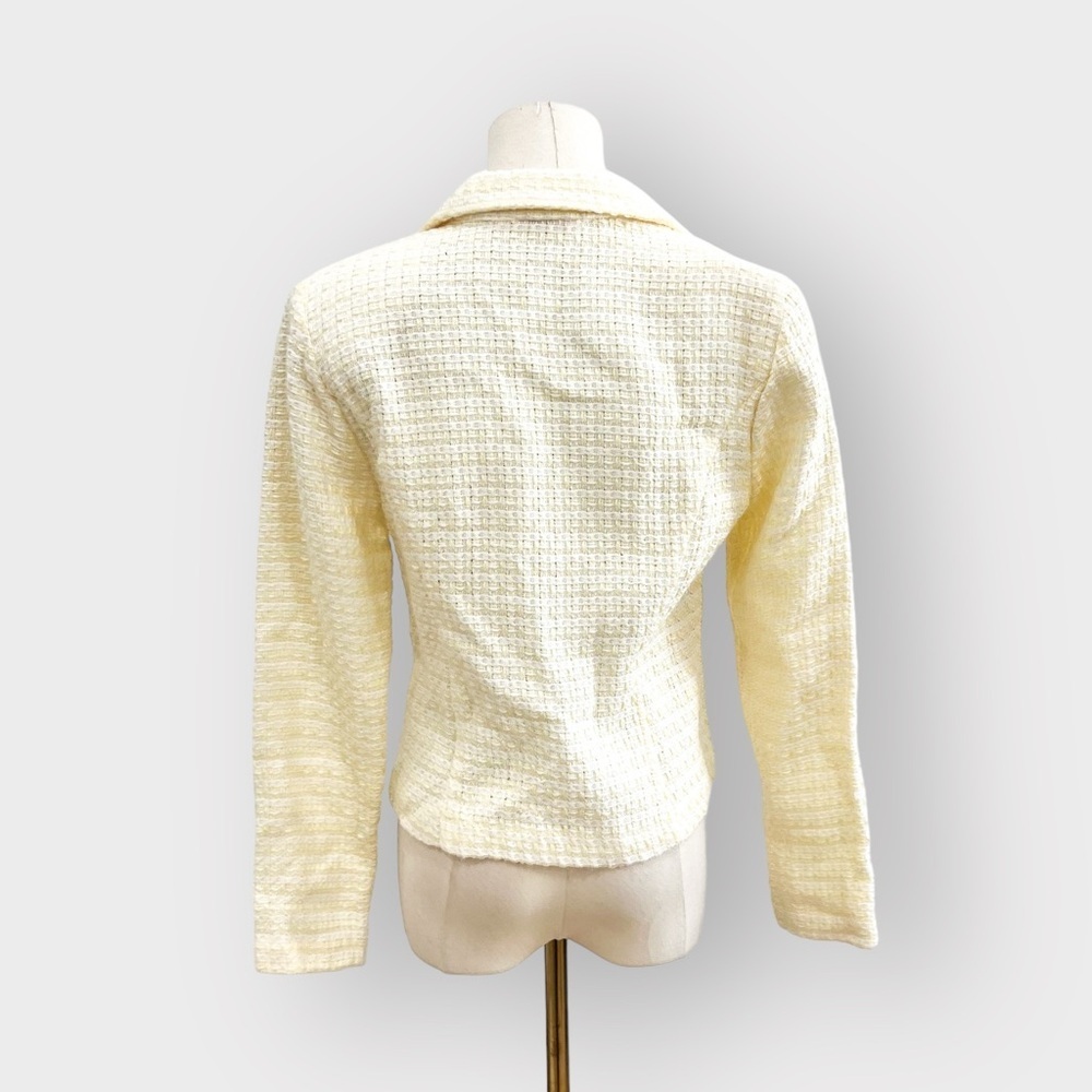 Y2k BLUSH Light Yellow Ribbon Closure Blazer (Sz M) - Picture 5 of 5